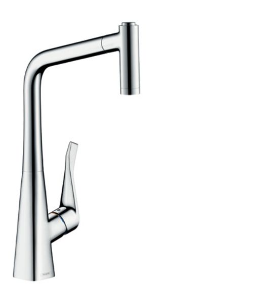 Hansgrohe-HG-Spueltischmischer-320-Metris-M71-Ausziehbrause-2jet-chrom-14820000 gallery number 1